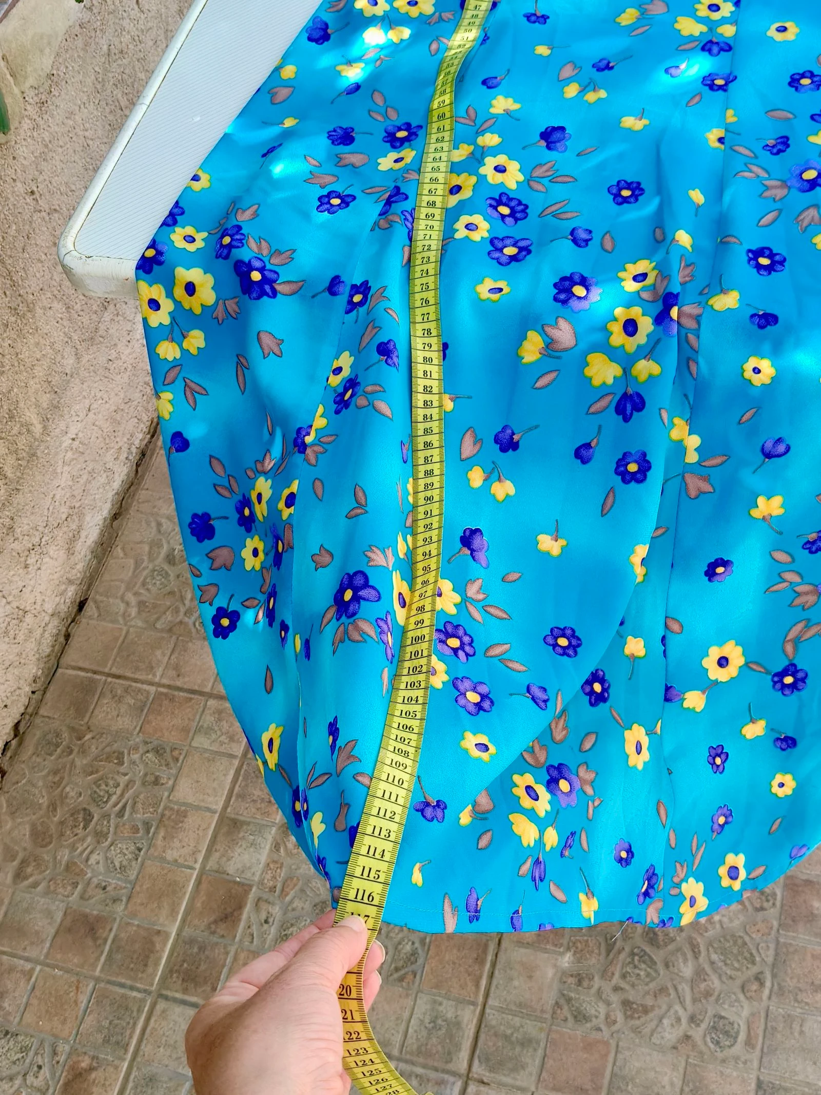 Robe fleurie vintage bleue – photo 14